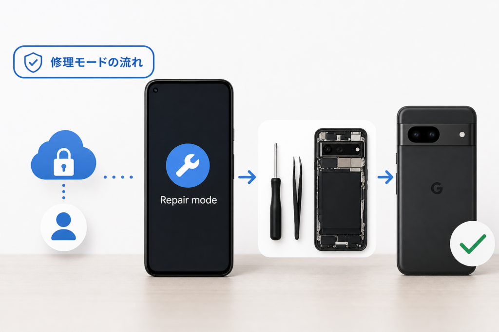 Google Pixelで修理モードを開始する手順