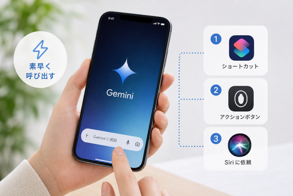 iPhoneでGeminiを素早く呼び出す方法
