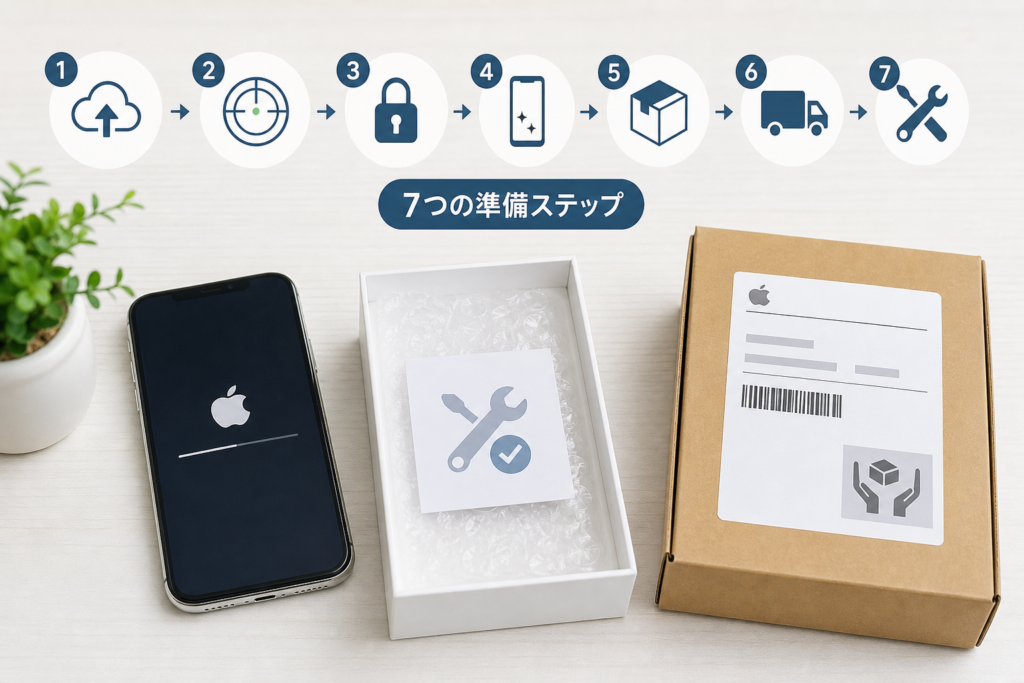 iPhoneを配送修理に出す前の準備