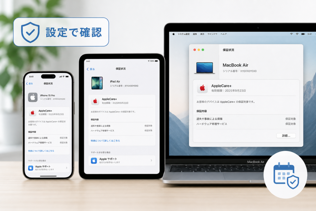 iPhone・iPad・Macの設定画面で確認する