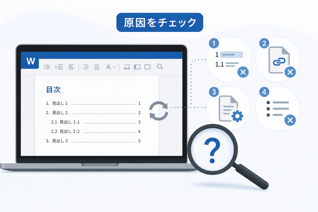 Wordの目次が更新されない主な原因を症状別に診断