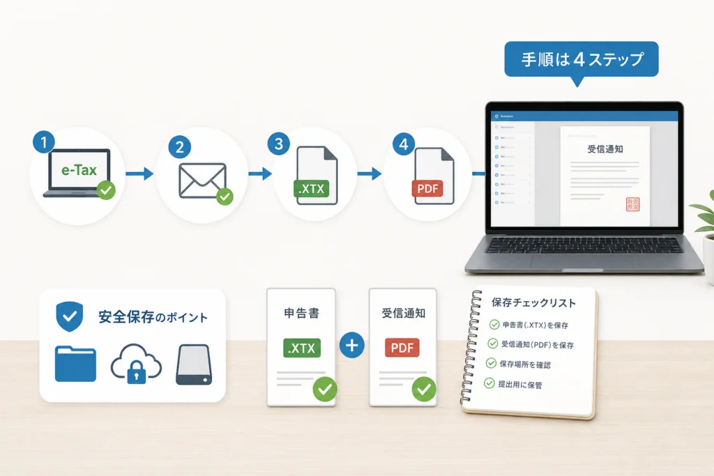 e-Taxソフト（WEB版）で受信通知から申告書を確認・保存する