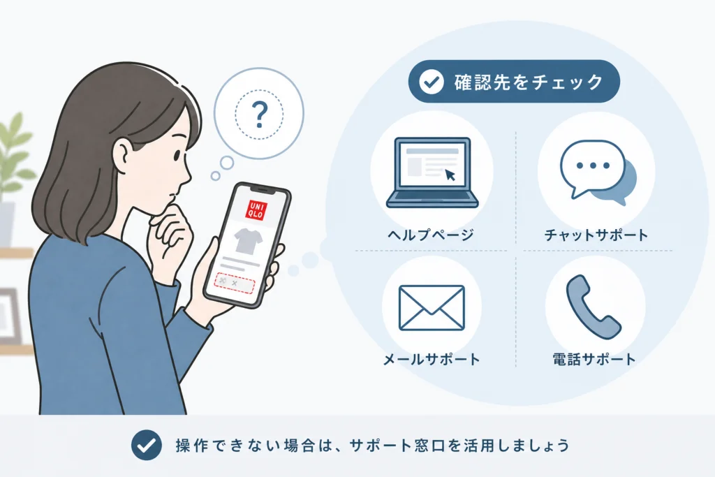 キャンセルボタンがない・操作できない場合の確認先