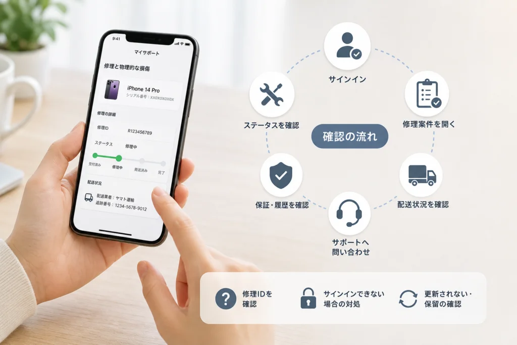 マイサポートで修理案件を開く手順
