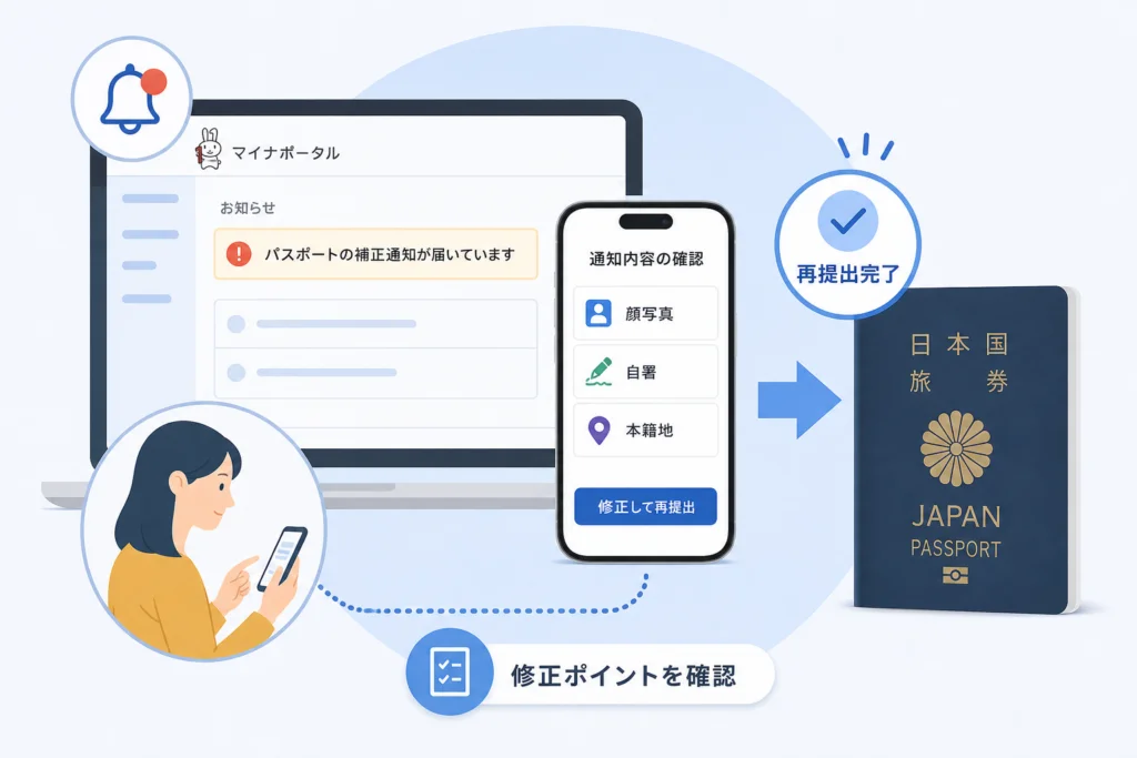 マイナポータルで補正通知の内容を確認するには？