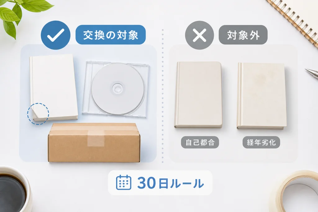 不良品交換の対象と対象外｜30日ルールと自己都合返品の違い