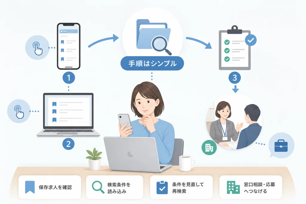 保存した求人検索条件を確認・読み込みする方法