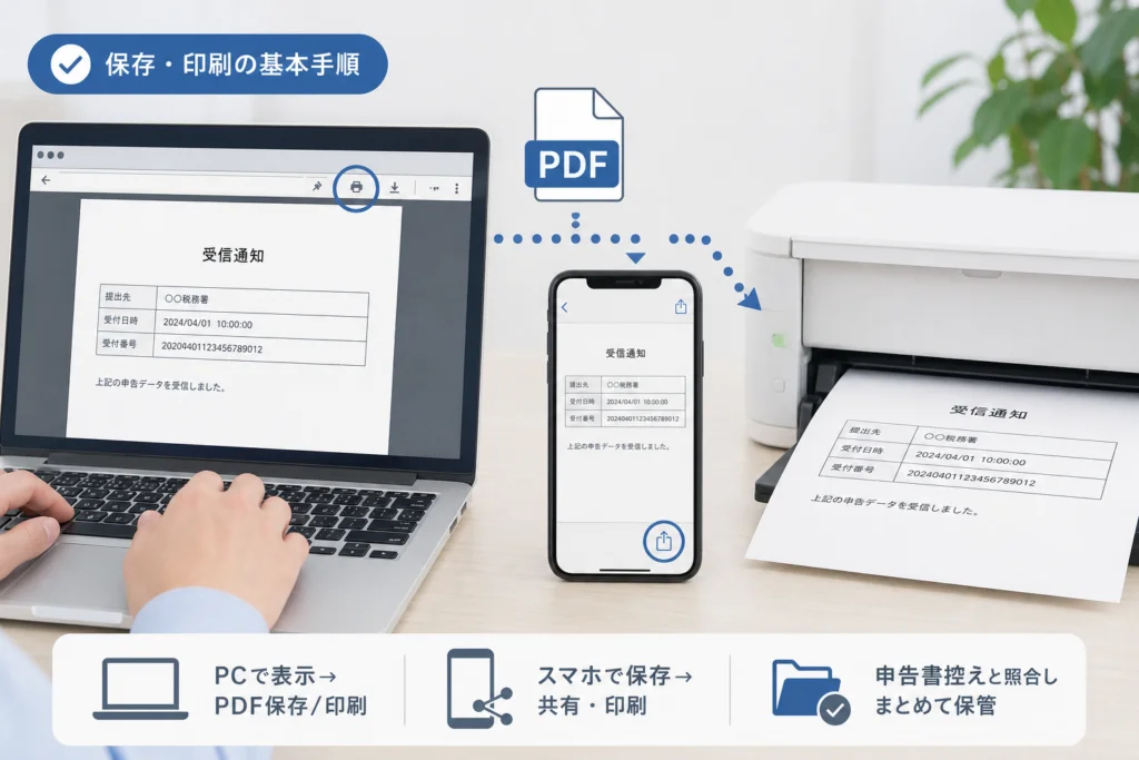印刷ボタンがない・PDFが切れる・通知を開けないとき