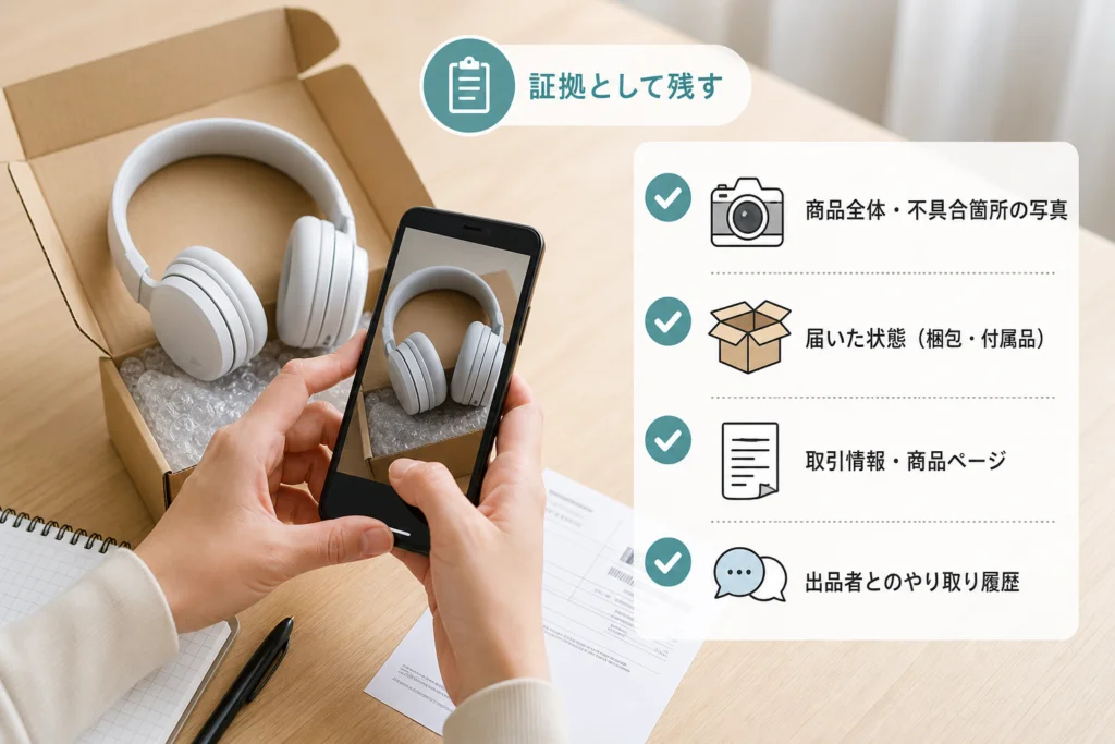 商品説明との相違を記録する｜相談に必要な証拠チェックリスト