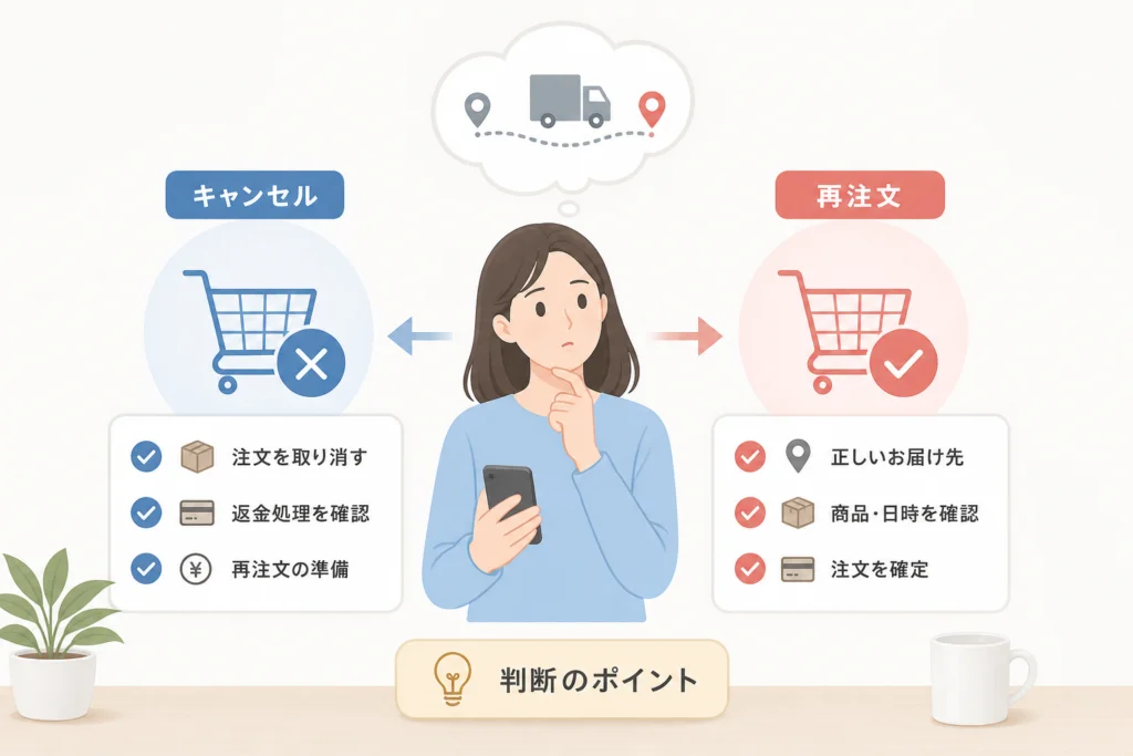 変更が間に合わないときのキャンセル・再注文の判断