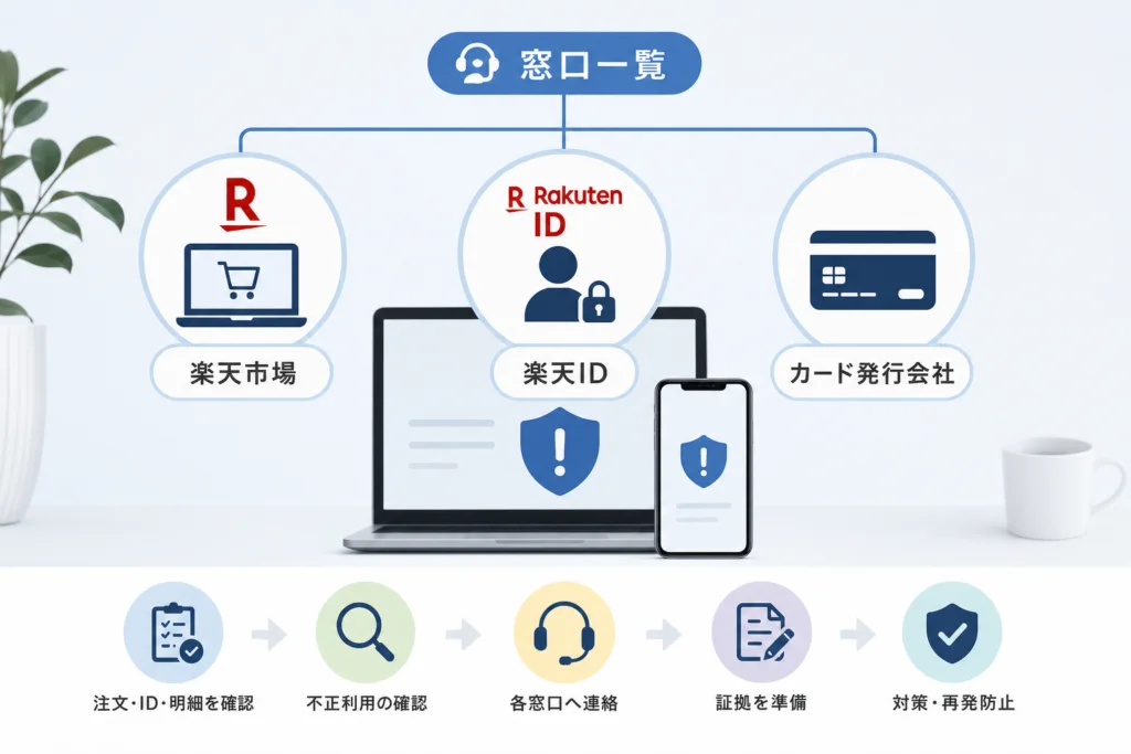楽天市場・楽天ID・カード発行会社の問い合わせ先一覧