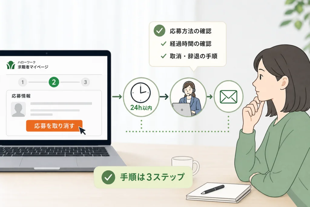 求職者マイページでオンライン応募を取り消す手順