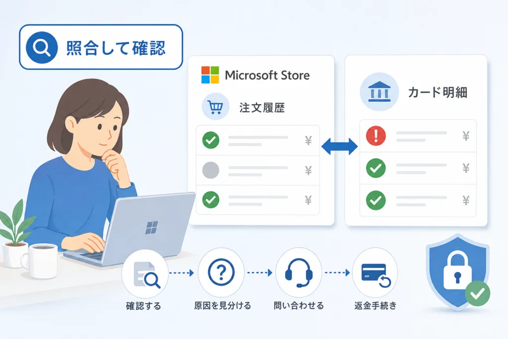 注文履歴に請求が見つからないときの調べ方