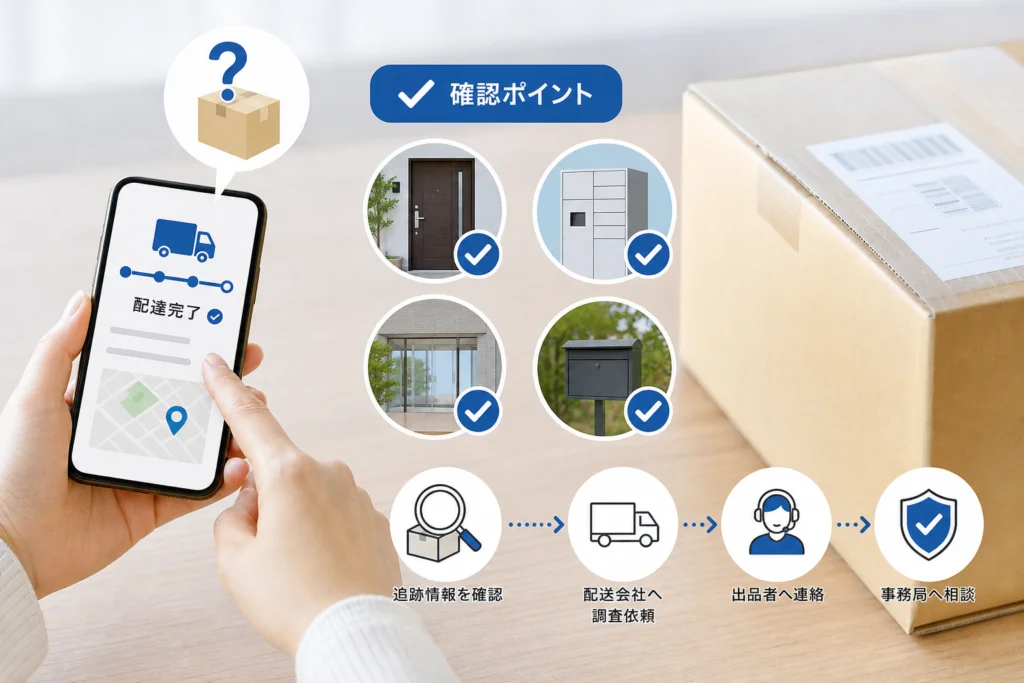 荷物がないときに確認する場所と追跡情報
