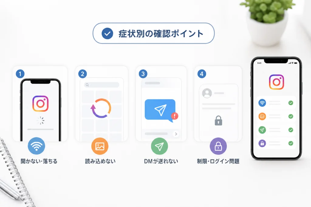 読み込めない・DMが送れないなど症状別の確認ポイント