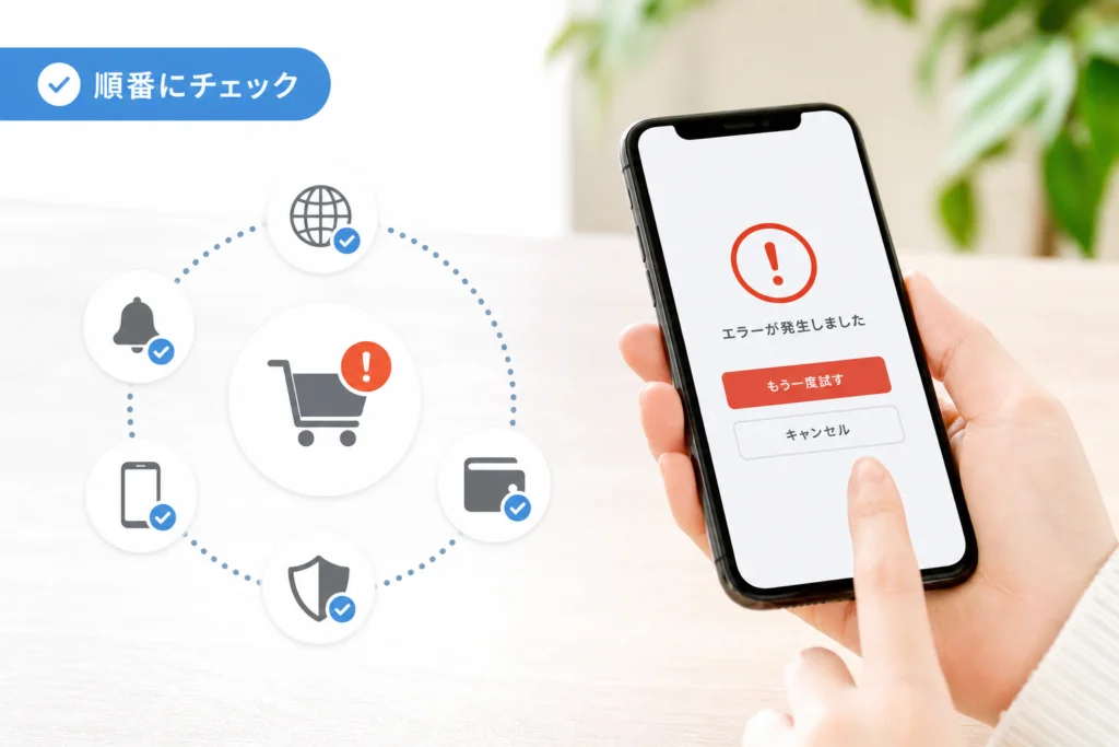 購入・支払いでエラーが出る場合の対処