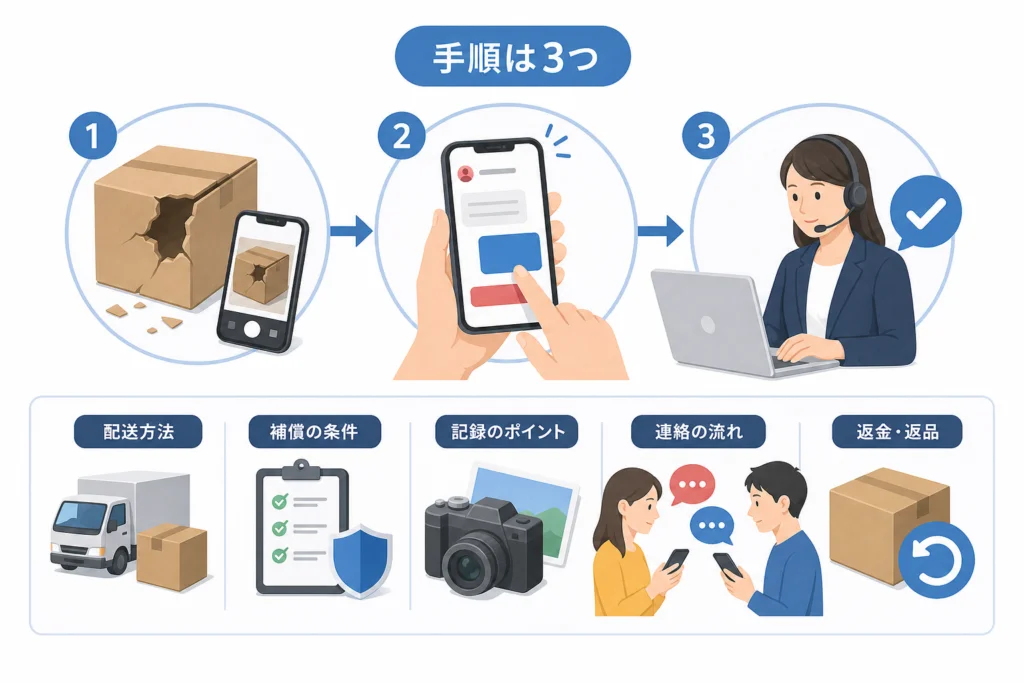 配送方法別に確認する問い合わせ先と補償の条件