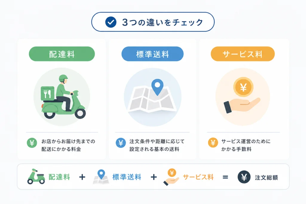 配達料・標準送料・サービス料は何が違う?
