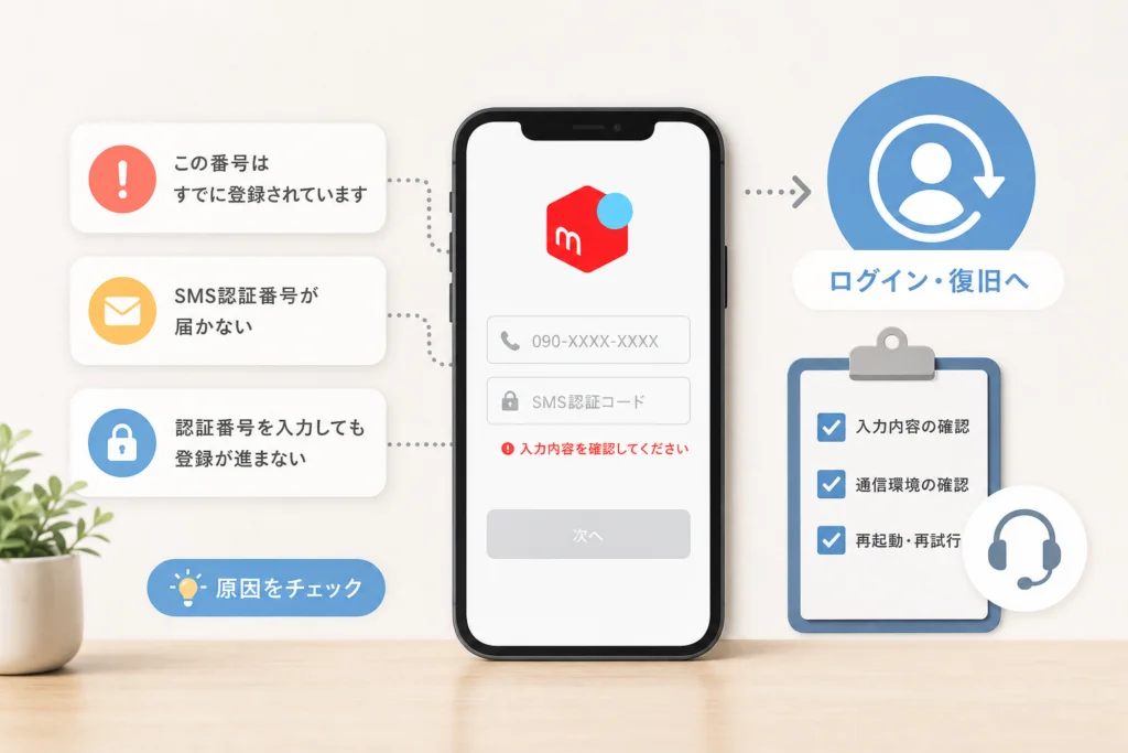 電話番号や登録情報の入力でエラーになる場合