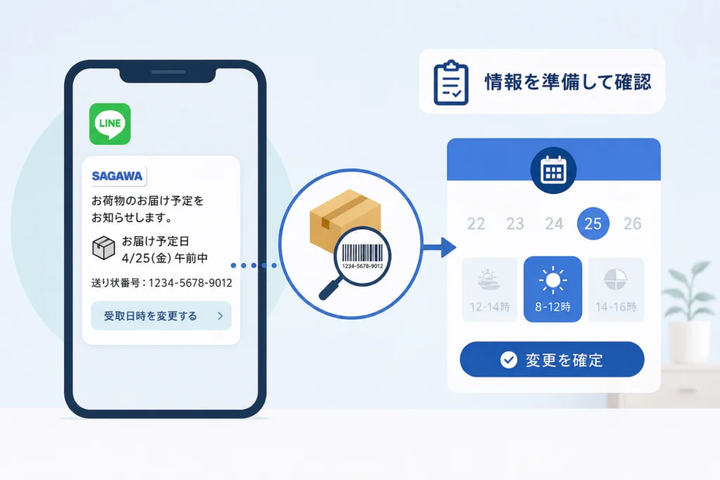 LINE通知や送り状番号から変更する場合の確認方法