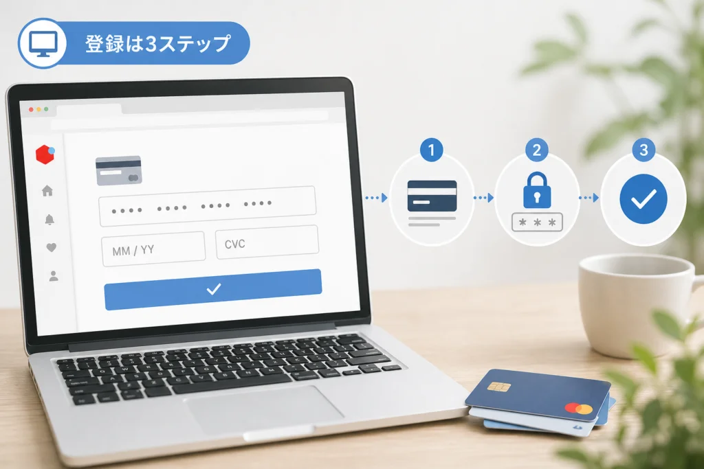 Webブラウザ版でクレジットカードを登録する手順